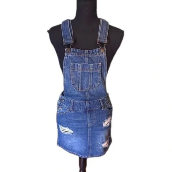 Blue Spice Overall Denim Skirt - Picture 1 of 8